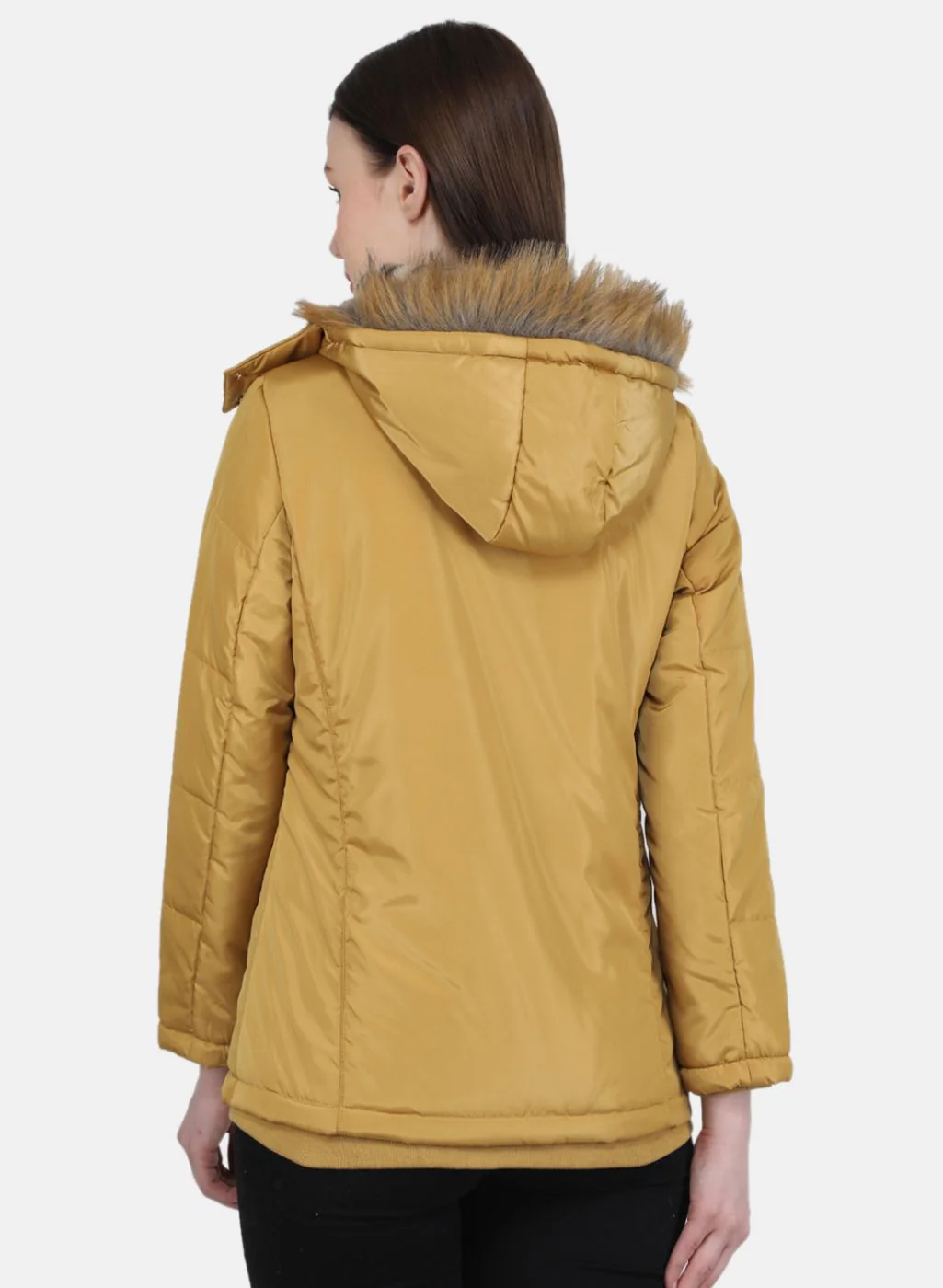Women Mustard Solid Jacket - Image 3
