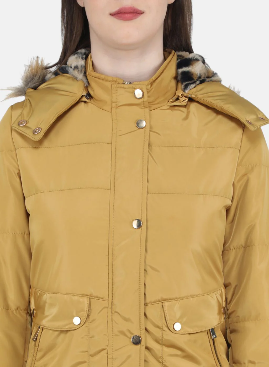 Women Mustard Solid Jacket - Image 5