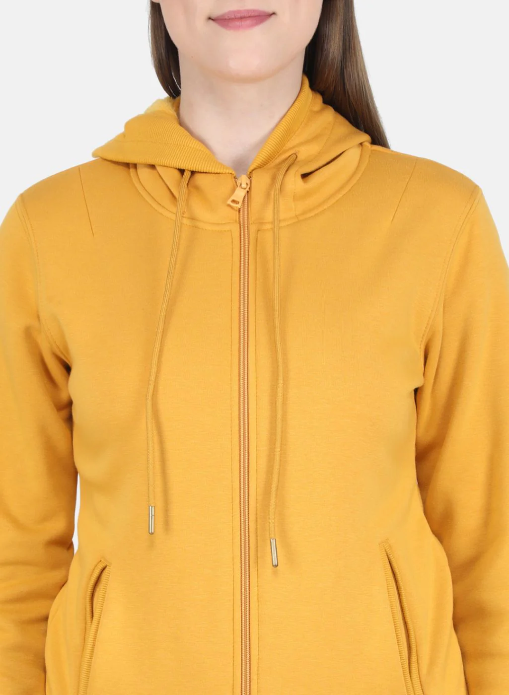 Women Mustard Solid Sweatshirt - Image 5