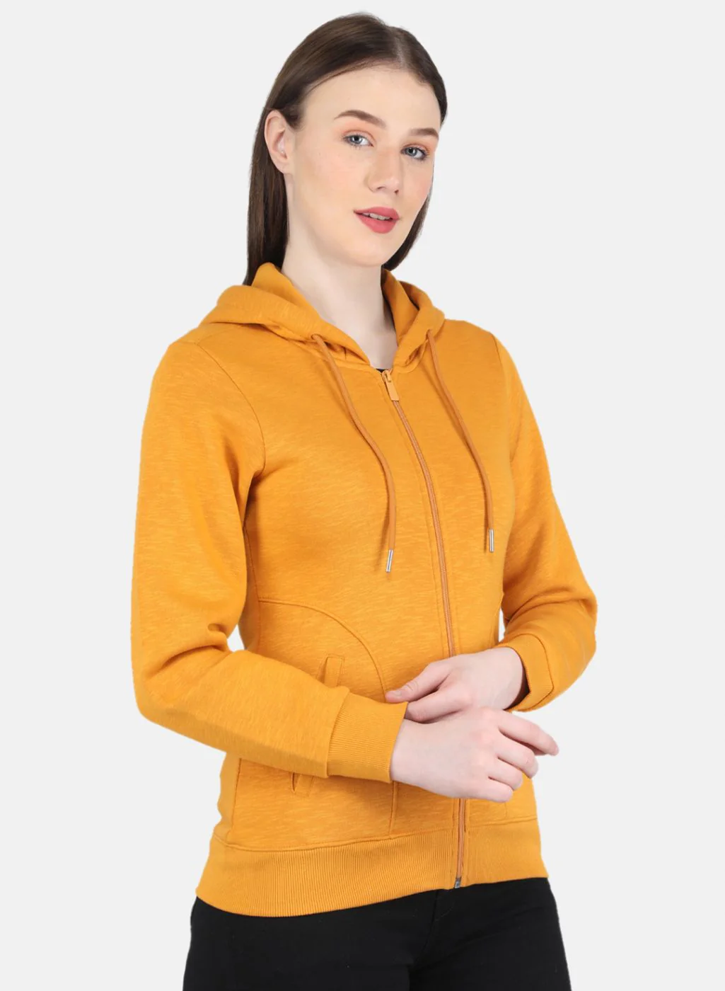 Women Mustard Solid Sweatshirt - Image 6