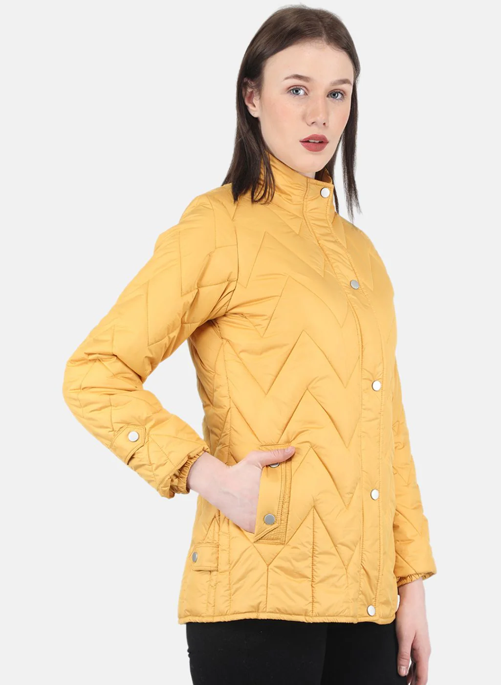 Women Mustard Stripe Jacket - Image 5