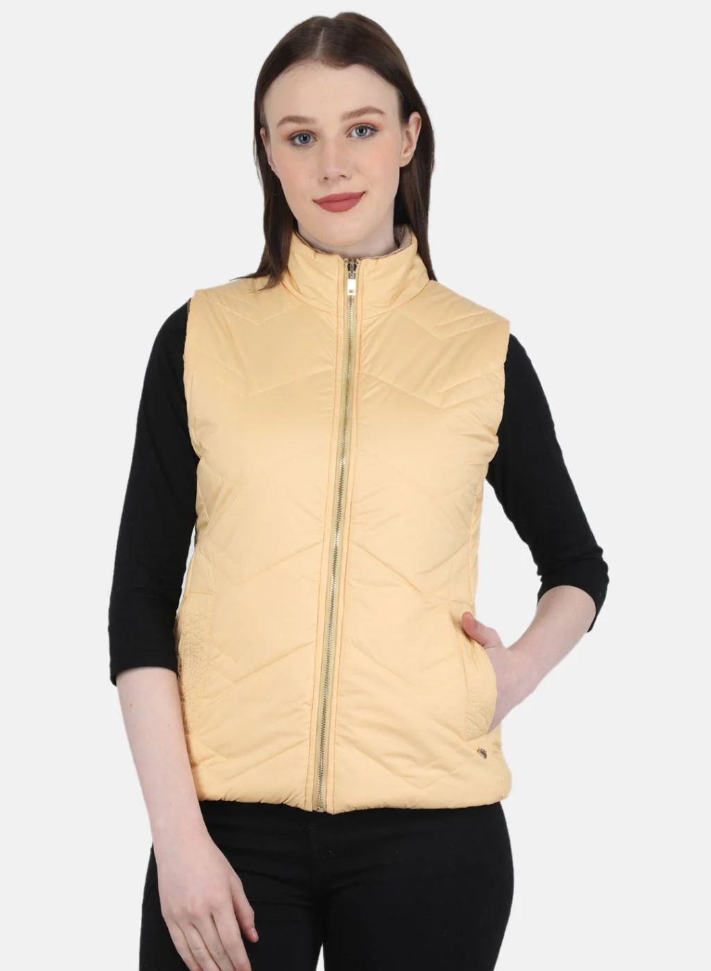 Women Mustard Stripe Jacket - Image 7