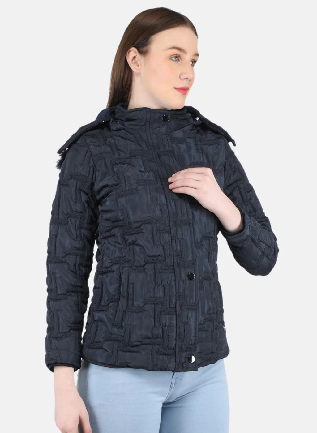 Women NAvy Blue Embroidered Jacket - Image 6
