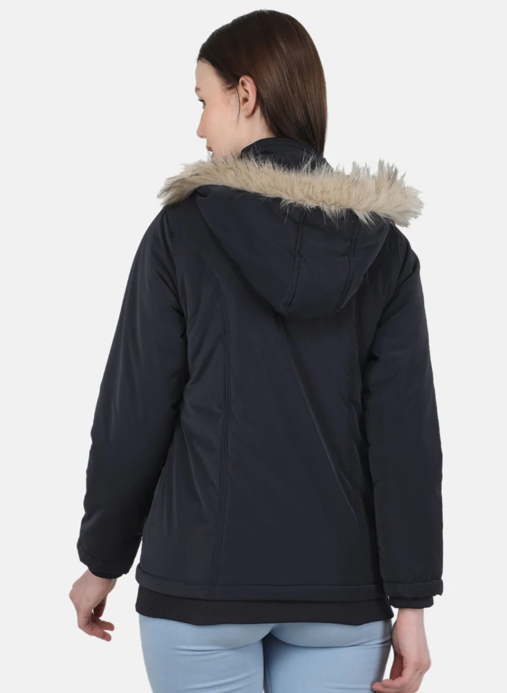 Women NAvy Blue Printed Jacket - Image 3
