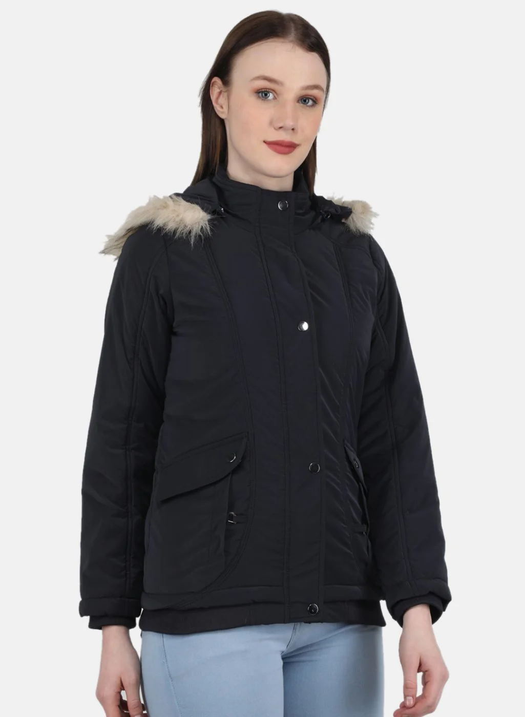 Women NAvy Blue Printed Jacket - Image 6