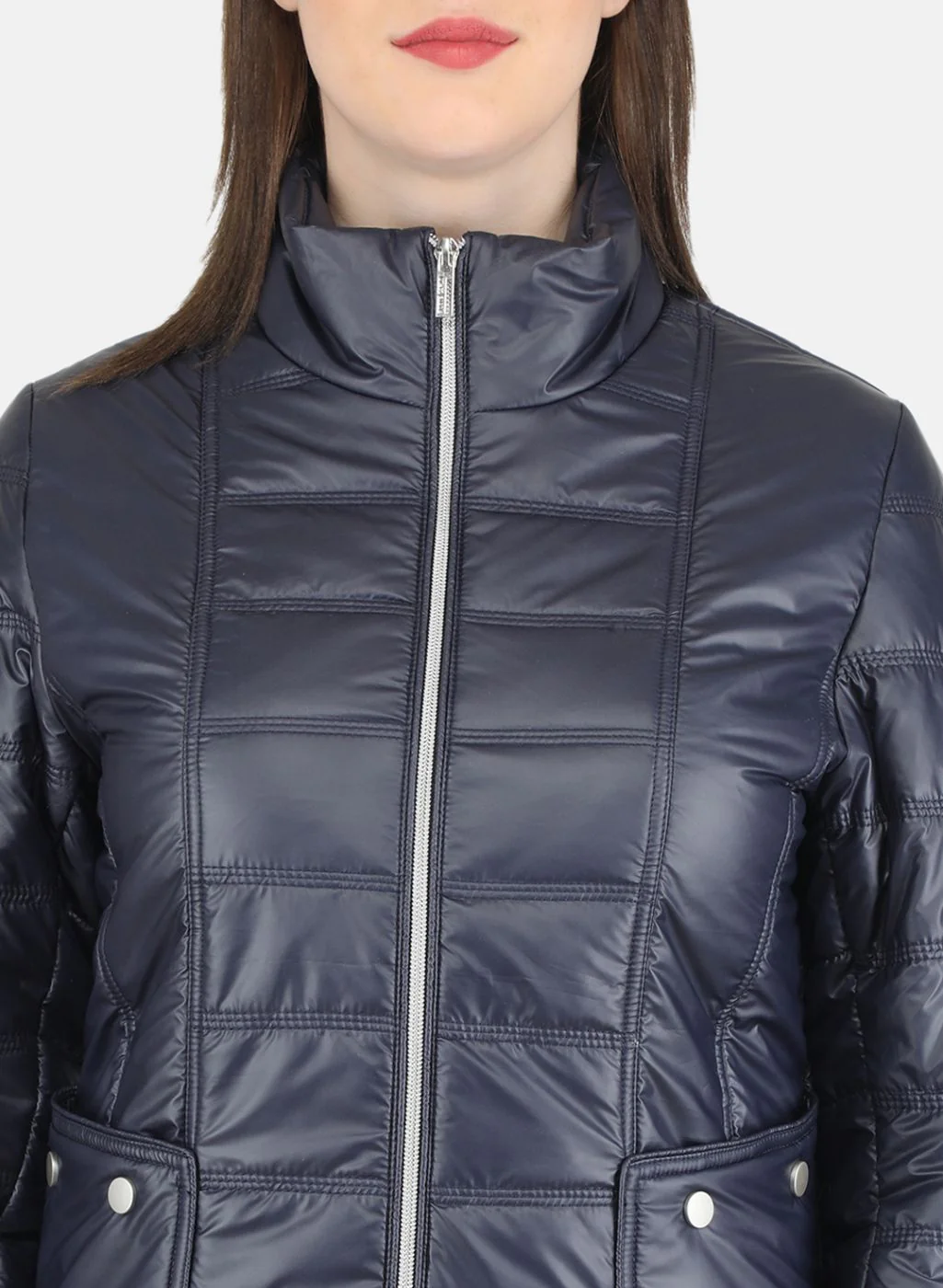 Women NAvy Blue Solid Jacket - Image 5