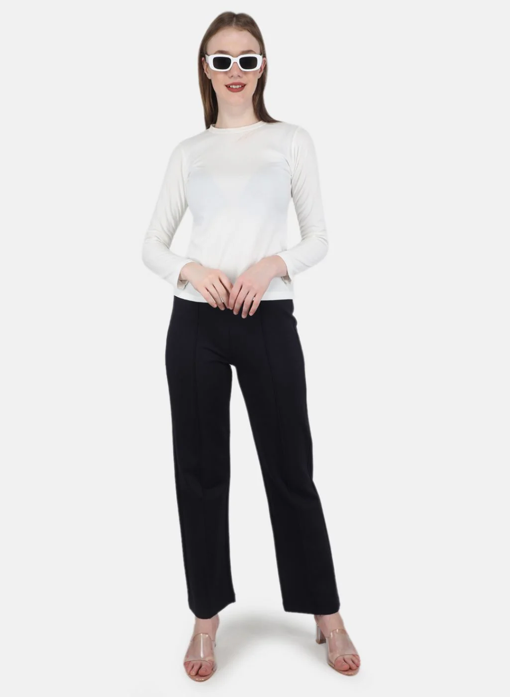 Women NAvy Blue Solid Jegging - Image 4