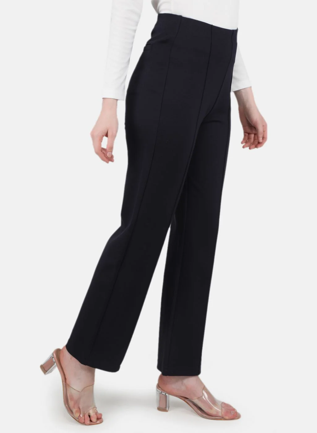 Women NAvy Blue Solid Jegging - Image 6