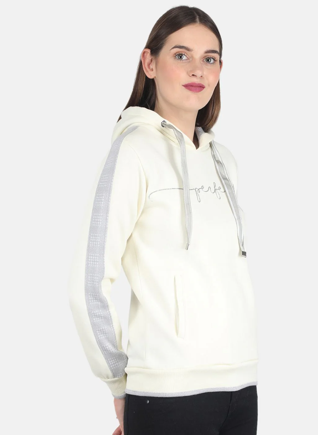 Women Off White Embroidered Sweatshirt - Image 6