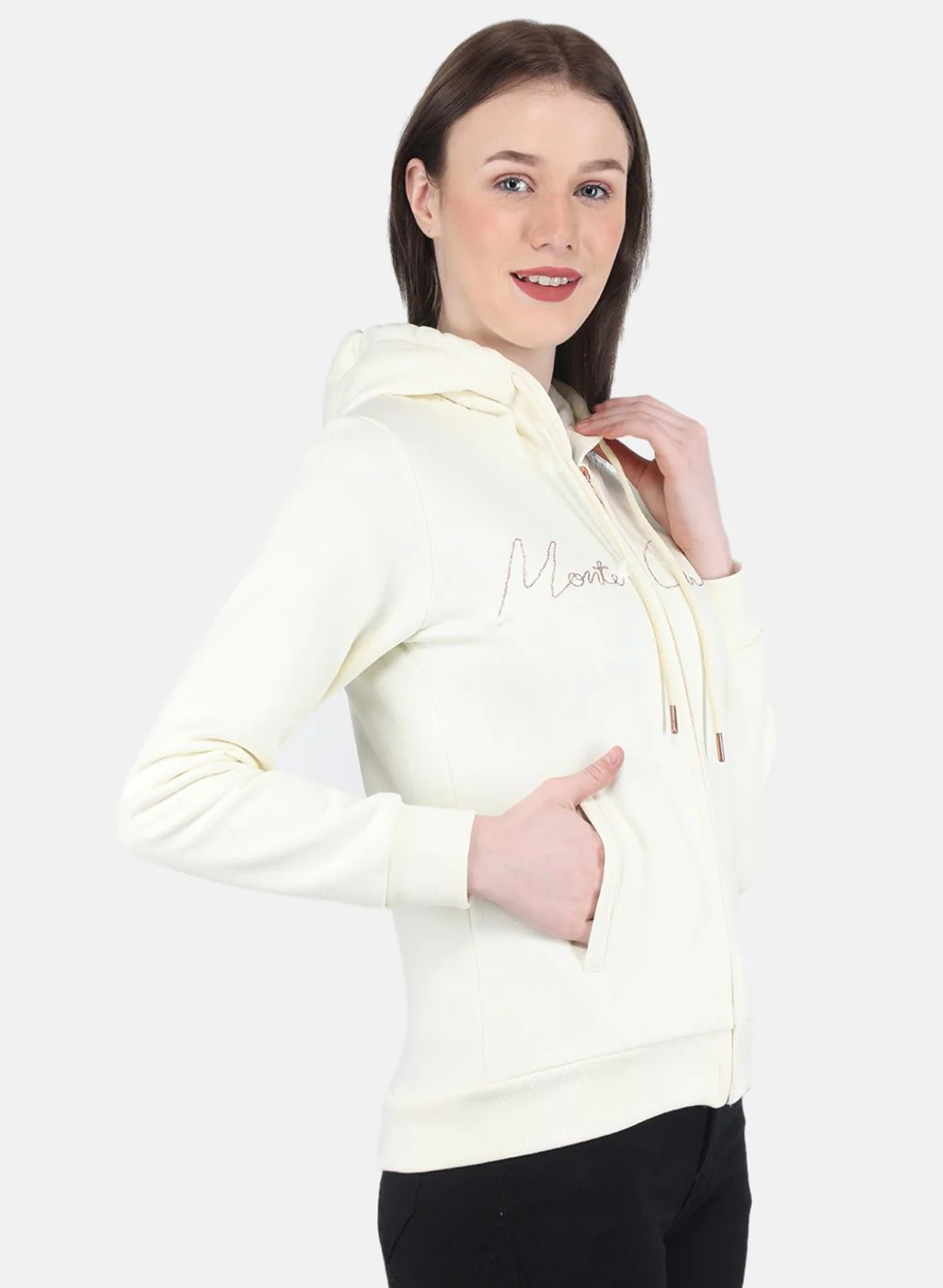 Women Off White Embroidered Sweatshirt - Image 2
