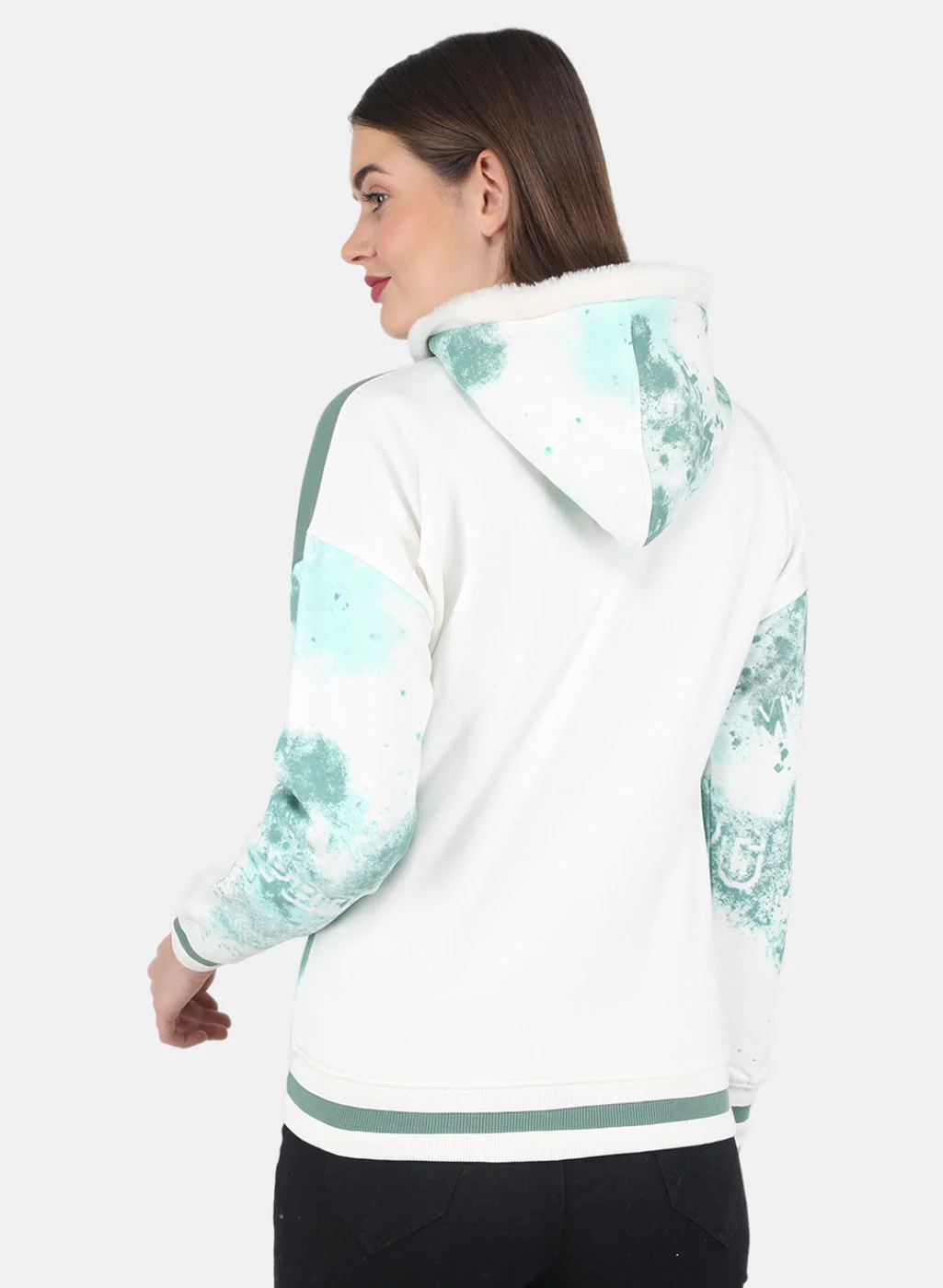 Women Off White Printed Sweatshirt - Image 3