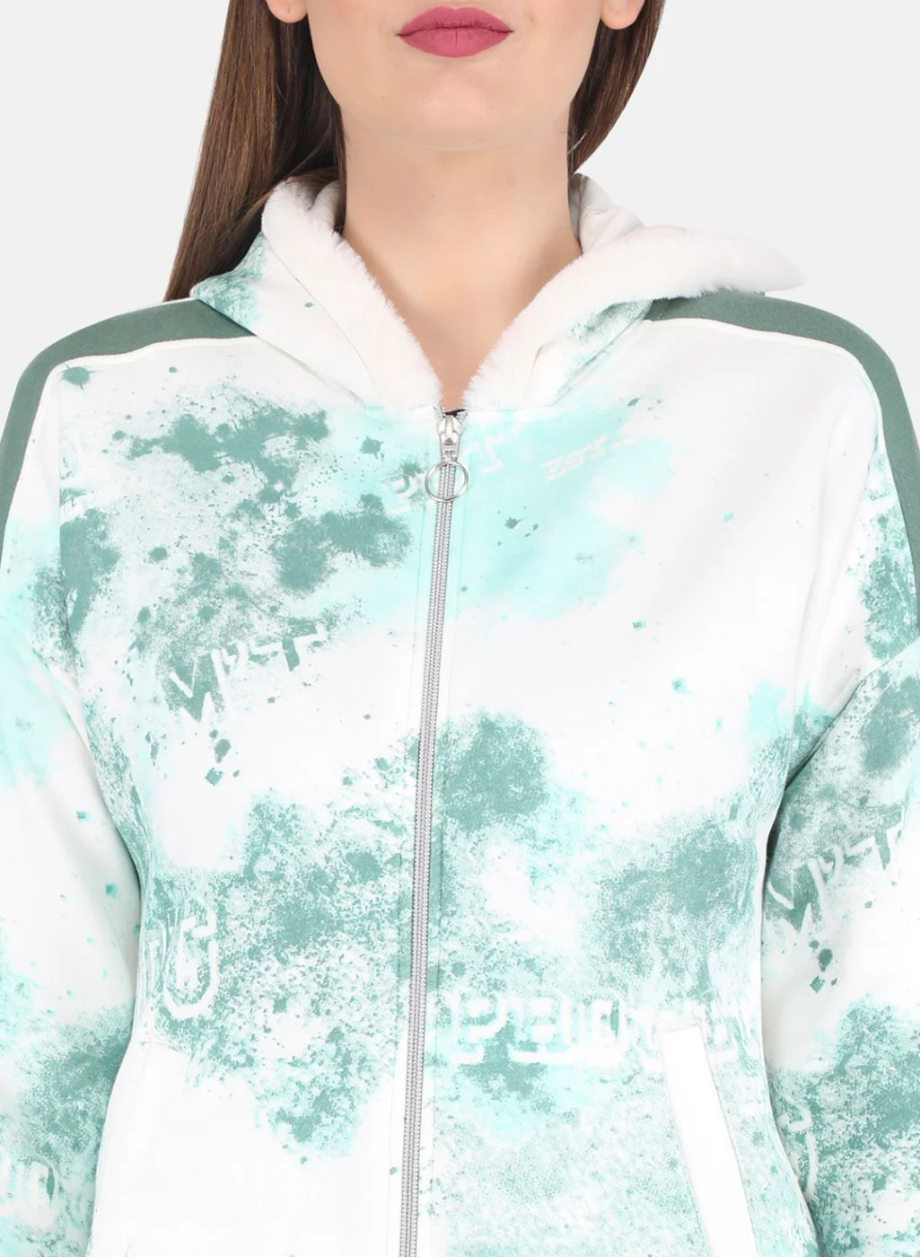 Women Off White Printed Sweatshirt - Image 5
