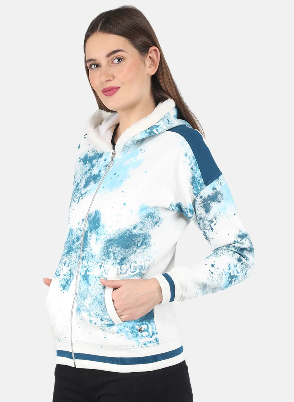 Women Off White Printed Sweatshirt - Image 2