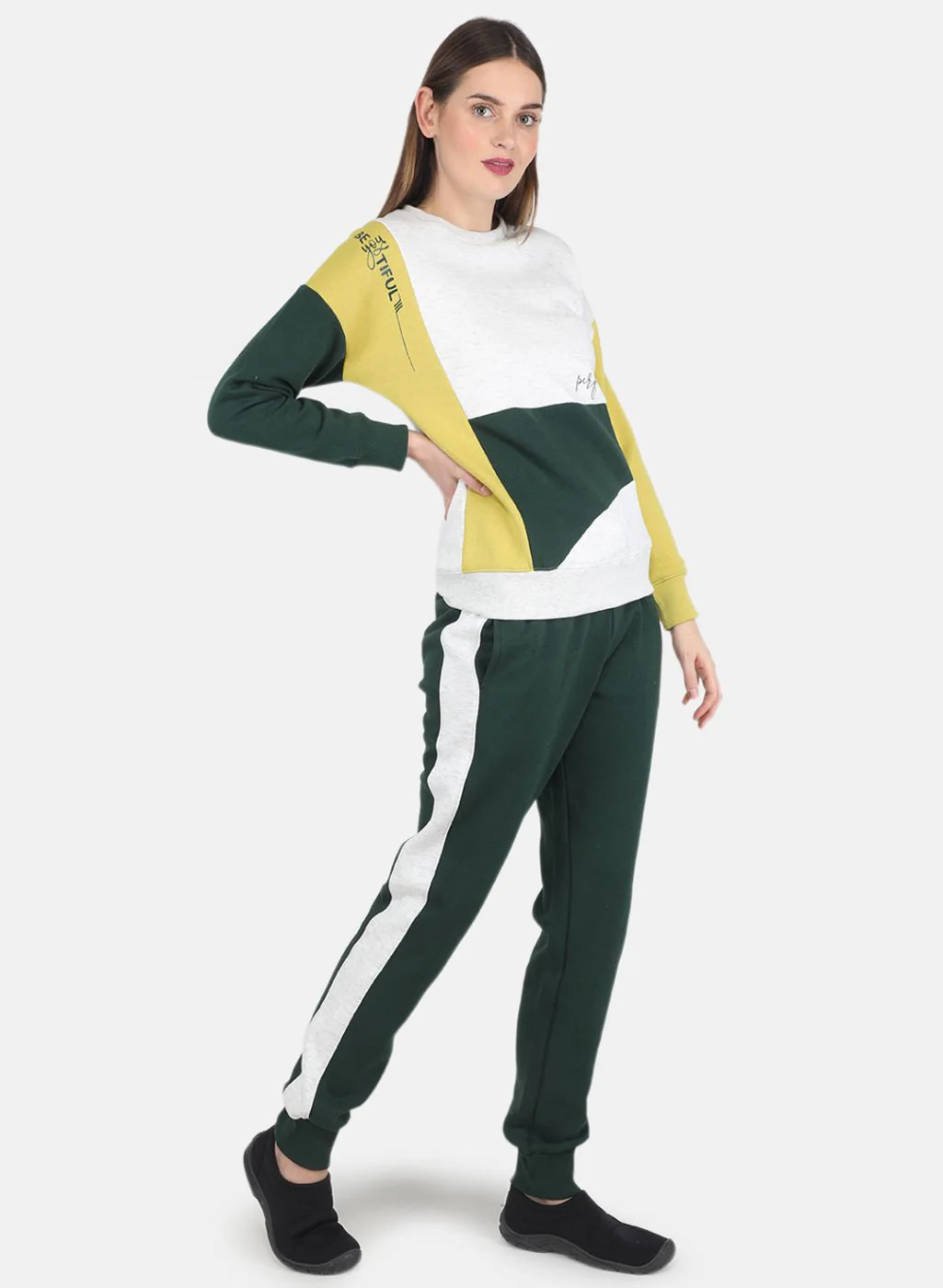 Women Off White Printed Tracksuit - Image 7