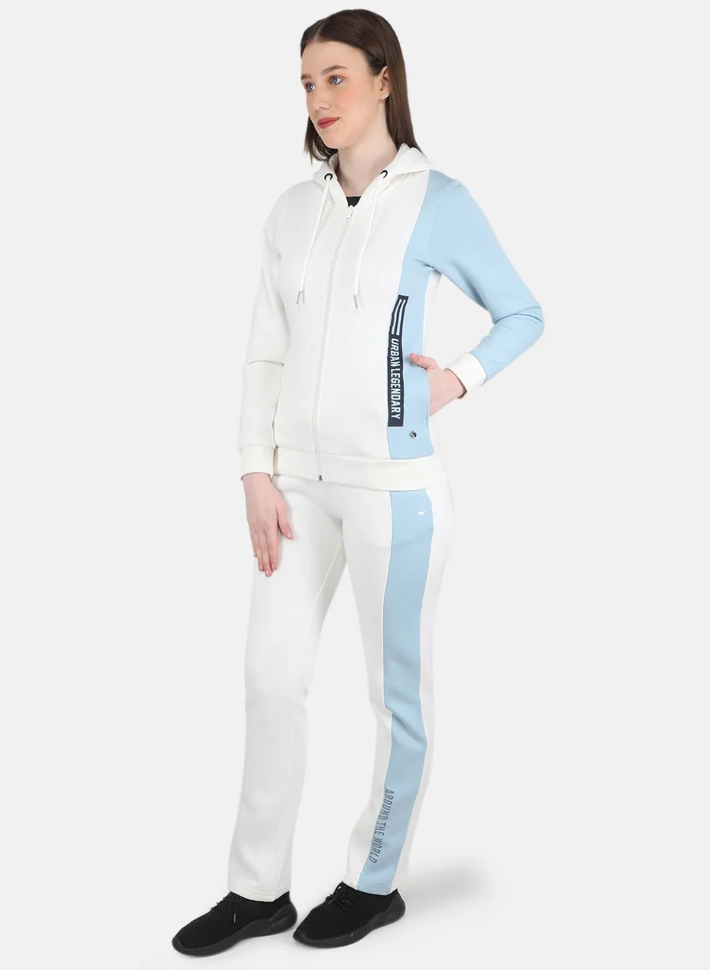 Women Off White Printed Tracksuit - Image 2