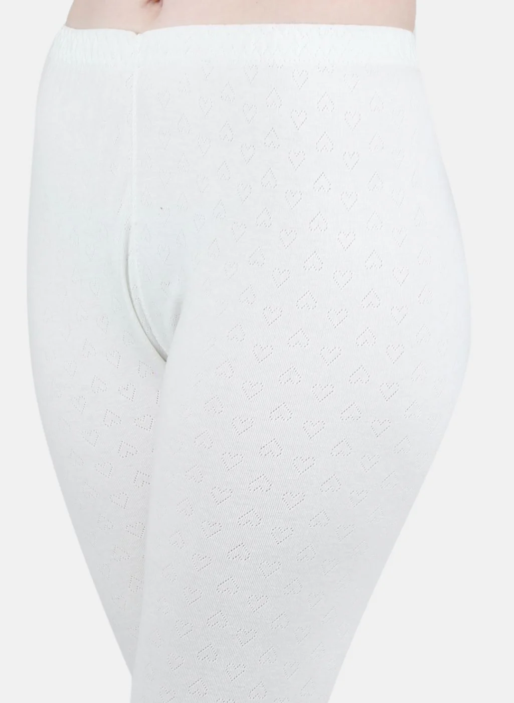 Women Off White Solid Thermal Lower - Image 5