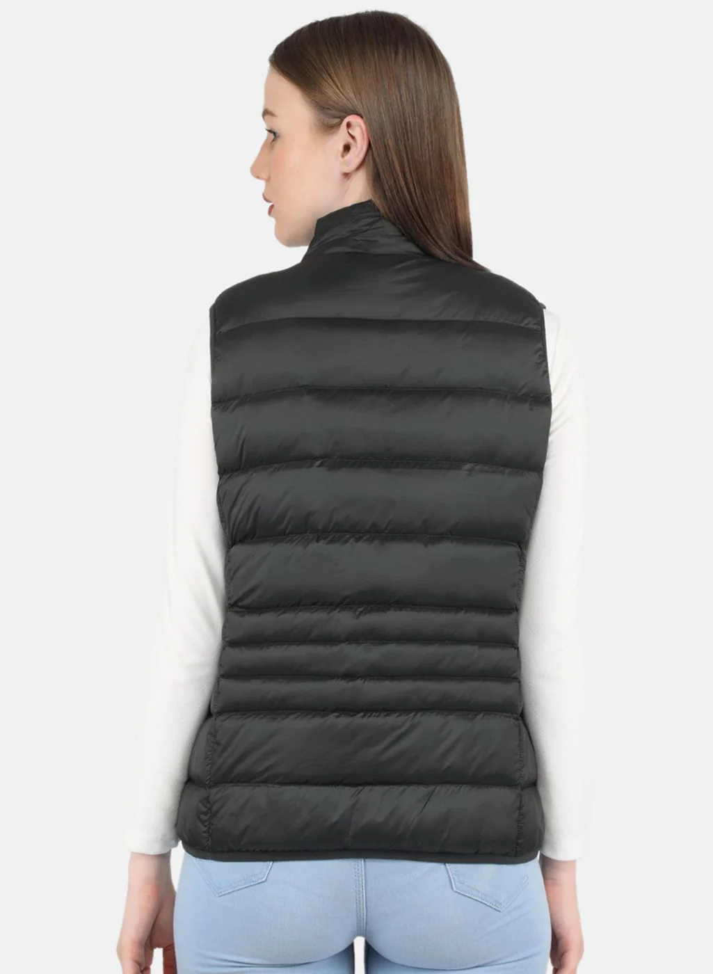 Women Olive Puffer Jacket - Image 3