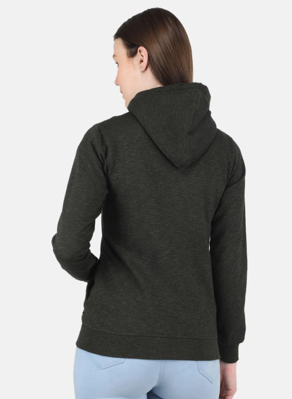 Women Olive Printed Sweatshirt - Image 3