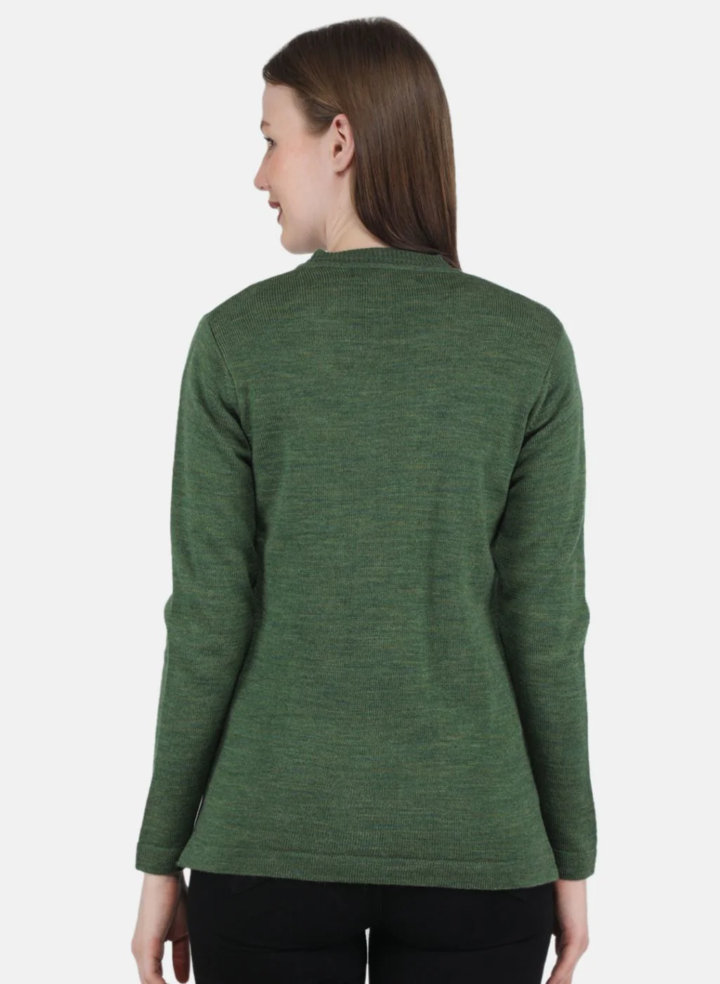 Women Olive Solid Cardigan - Image 3