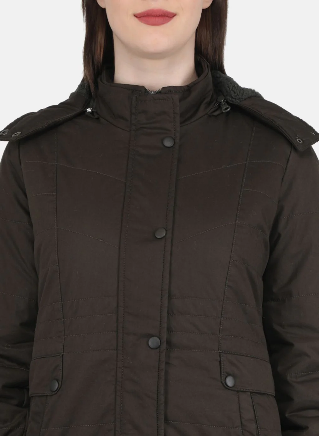 Women Olive Solid Jacket - Image 5