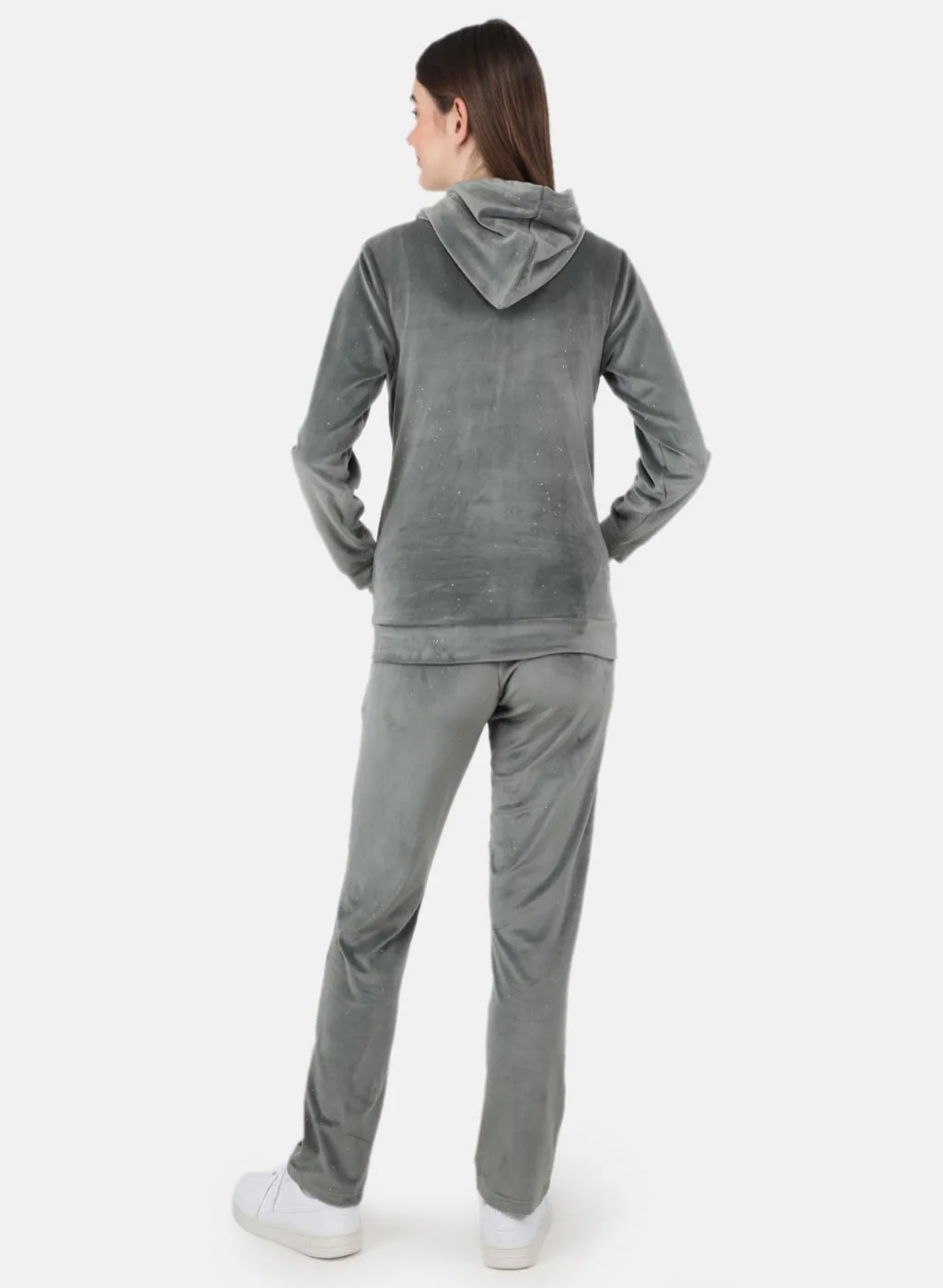 Women Olive Solid Tracksuit - Image 3