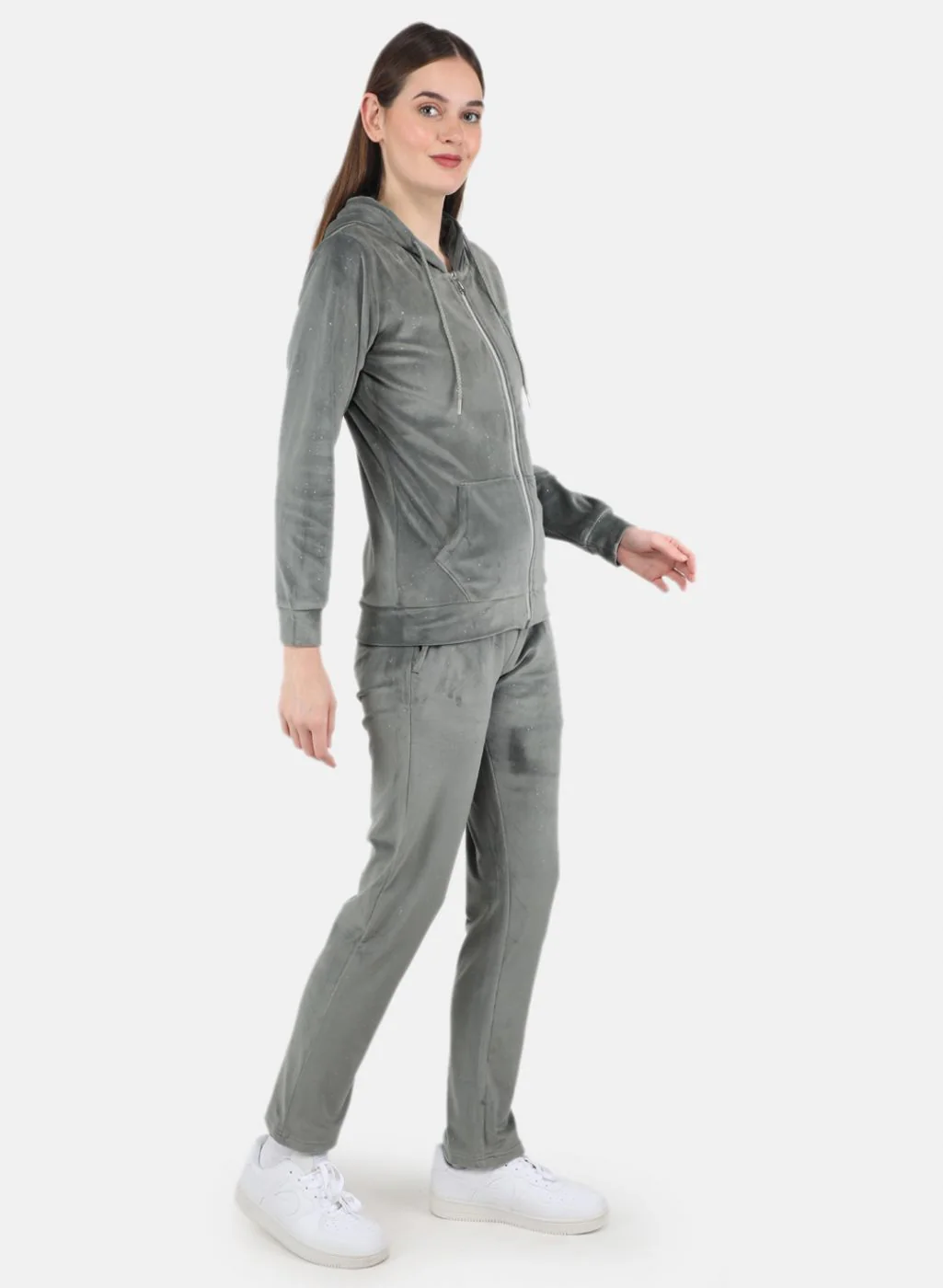 Women Olive Solid Tracksuit - Image 7