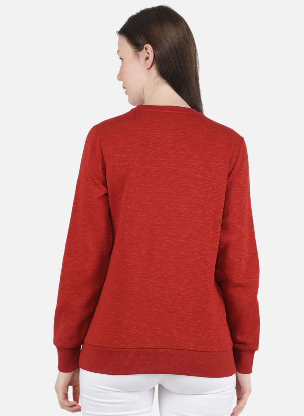 Women Orange Printed Sweatshirt - Image 3