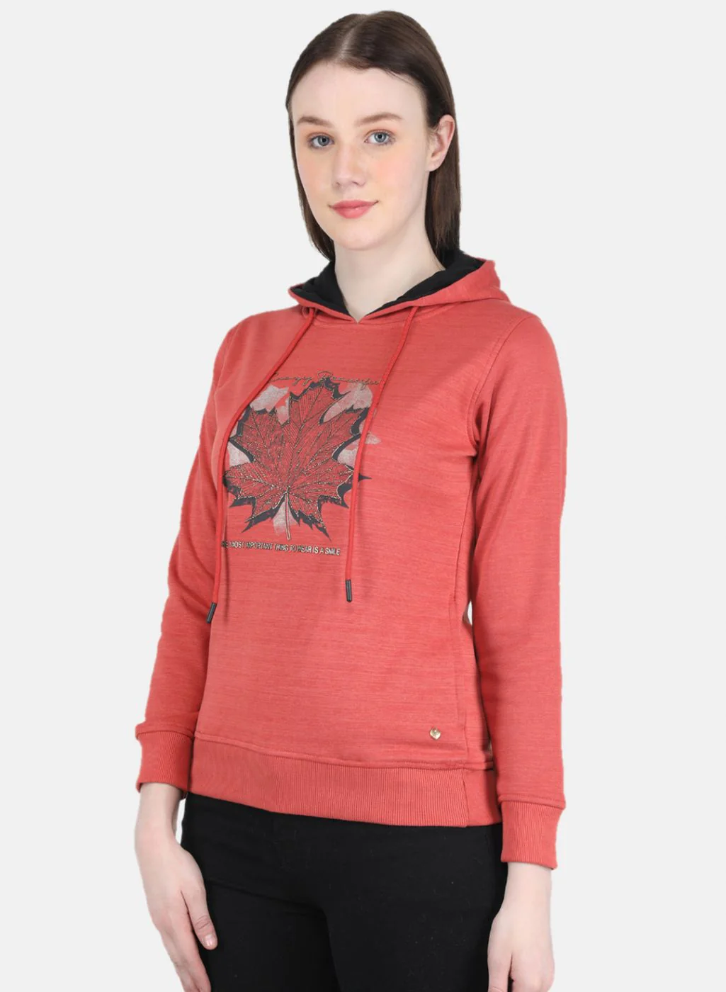 Women Orange Printed Sweatshirt - Image 2