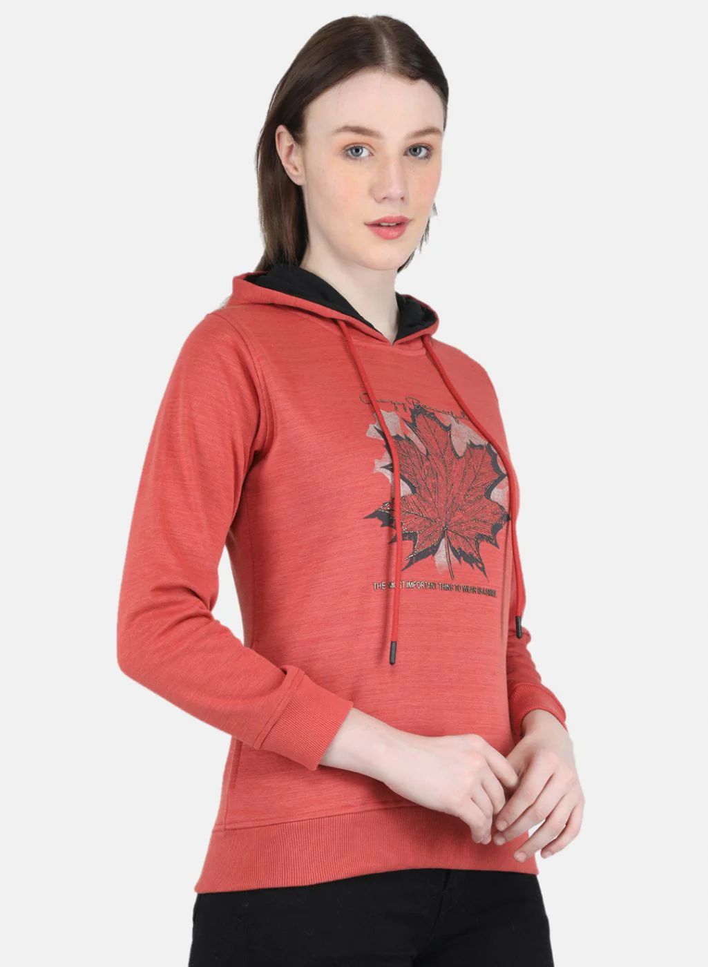 Women Orange Printed Sweatshirt - Image 6