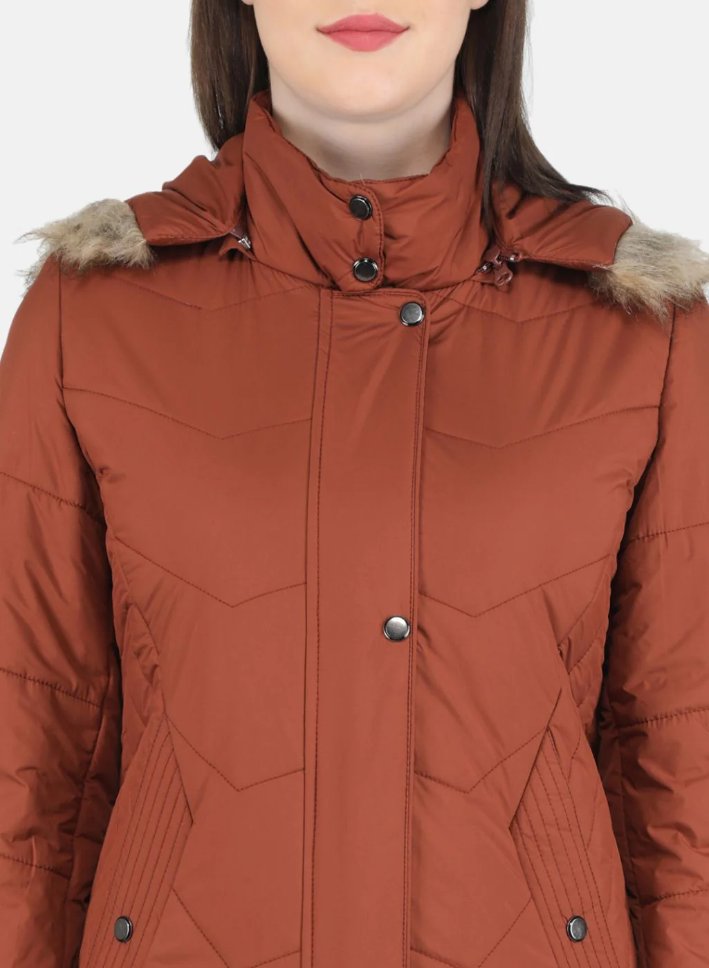 Women Orange Solid Jacket - Image 5