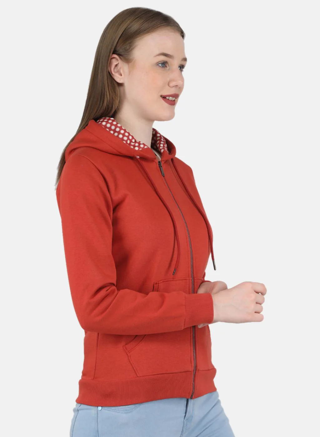 Women Orange Solid Sweatshirt - Image 6