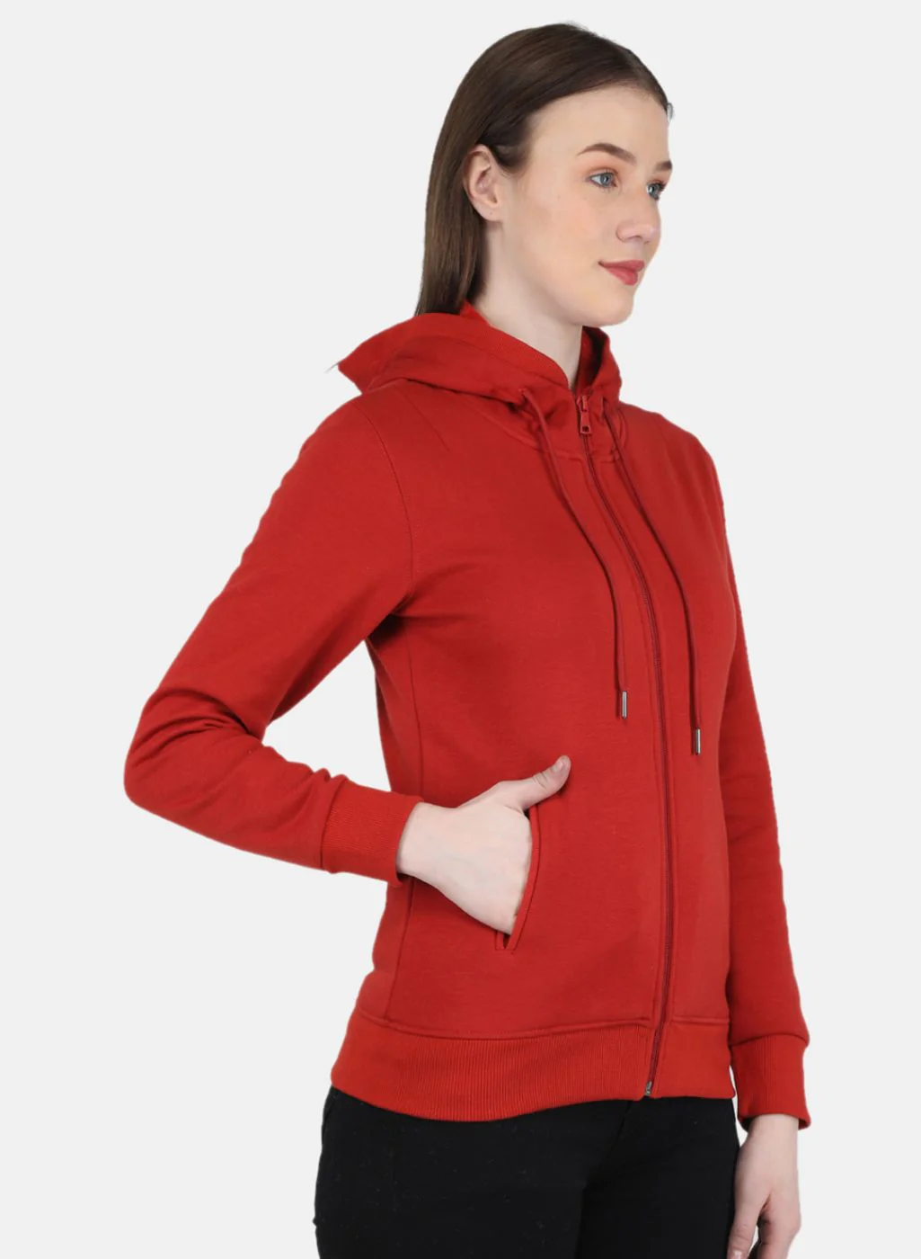 Women Orange Solid Sweatshirt - Image 6