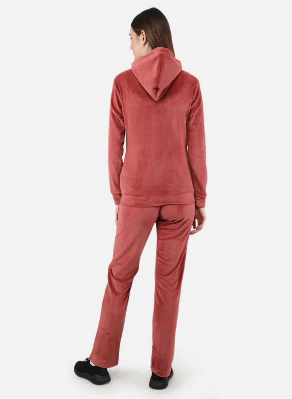 Women Orange Solid Tracksuit - Image 3