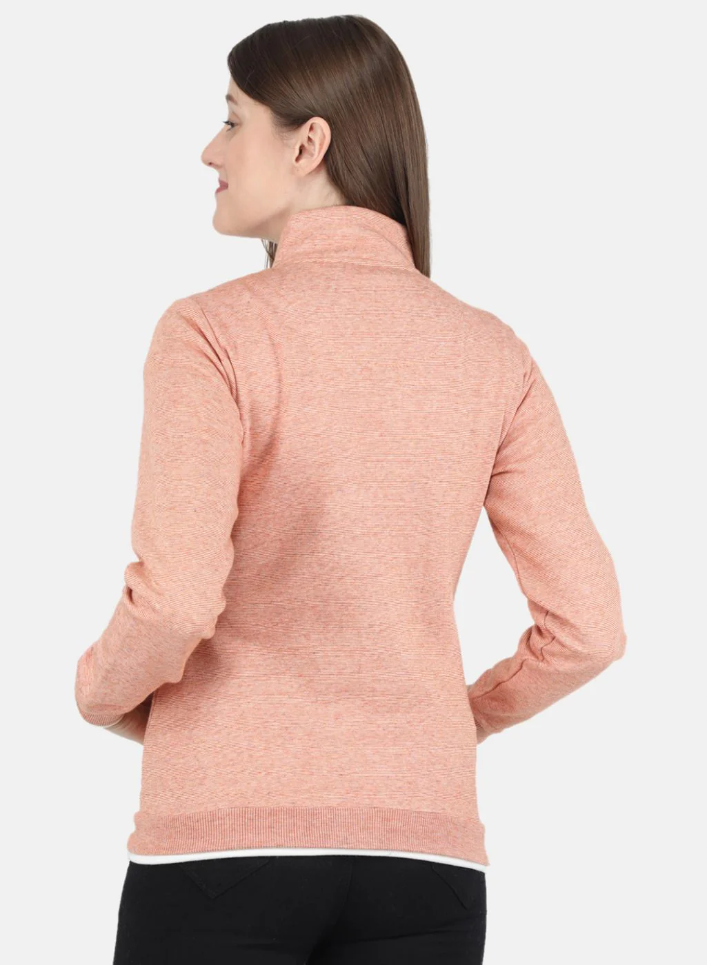 Women Orange Stripe Sweatshirt - Image 3
