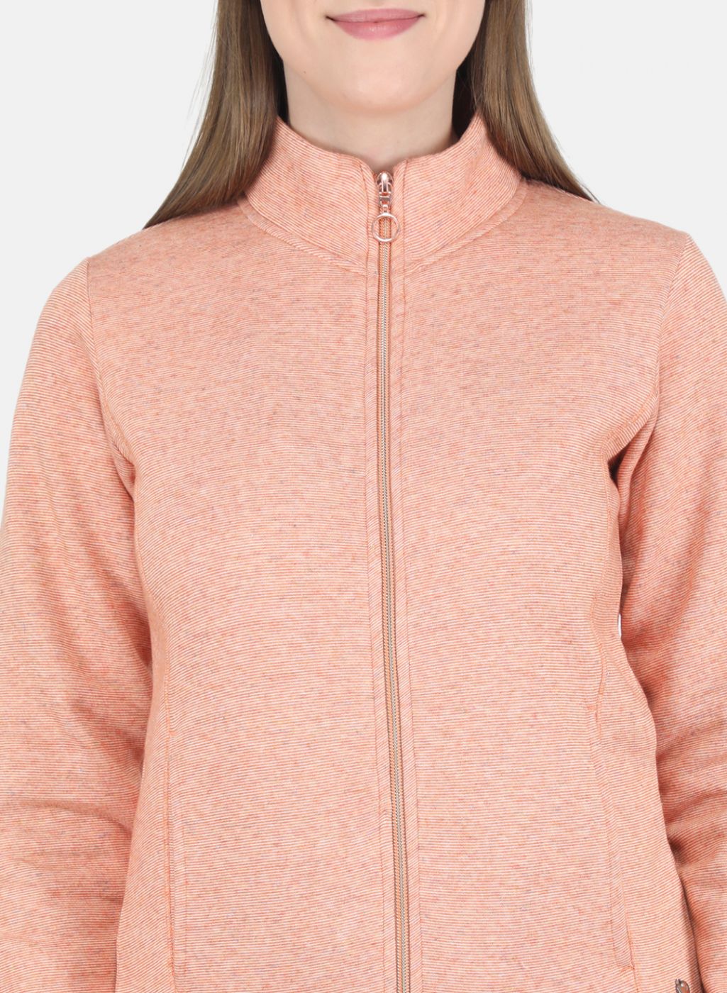 Women Orange Stripe Sweatshirt - Image 5