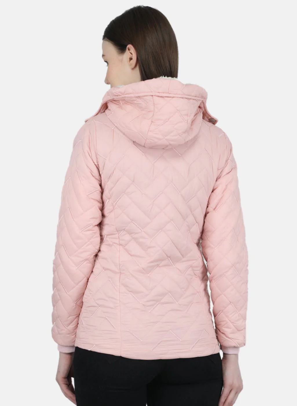 Women Peach Embroidered Jacket - Image 3
