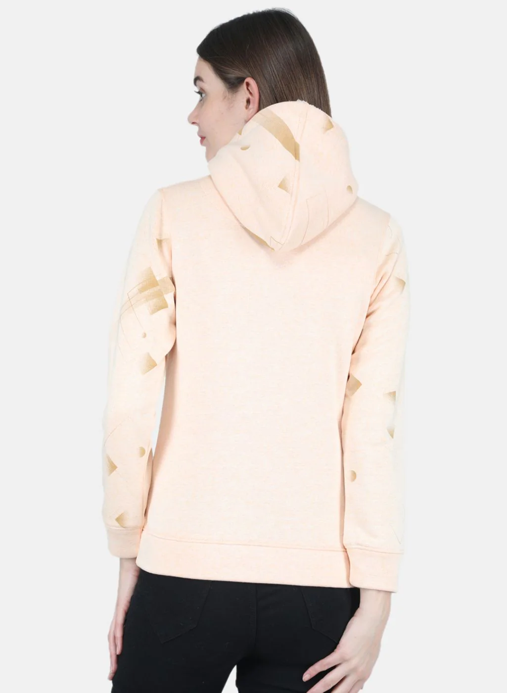 Women Peach Printed Sweatshirt - Image 3