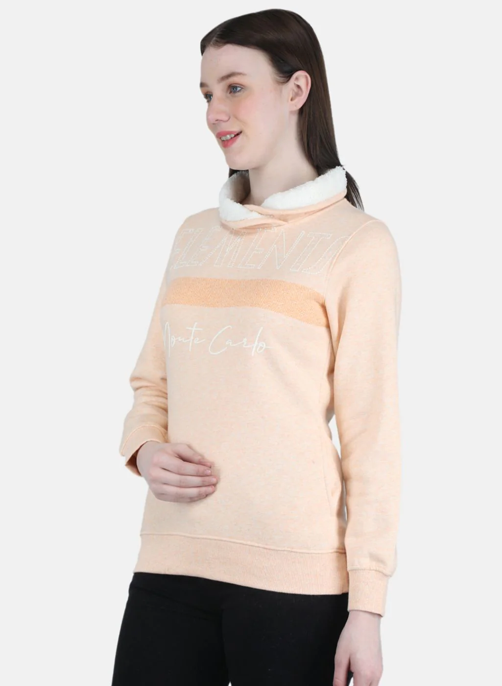Women Peach Printed Sweatshirt - Image 2