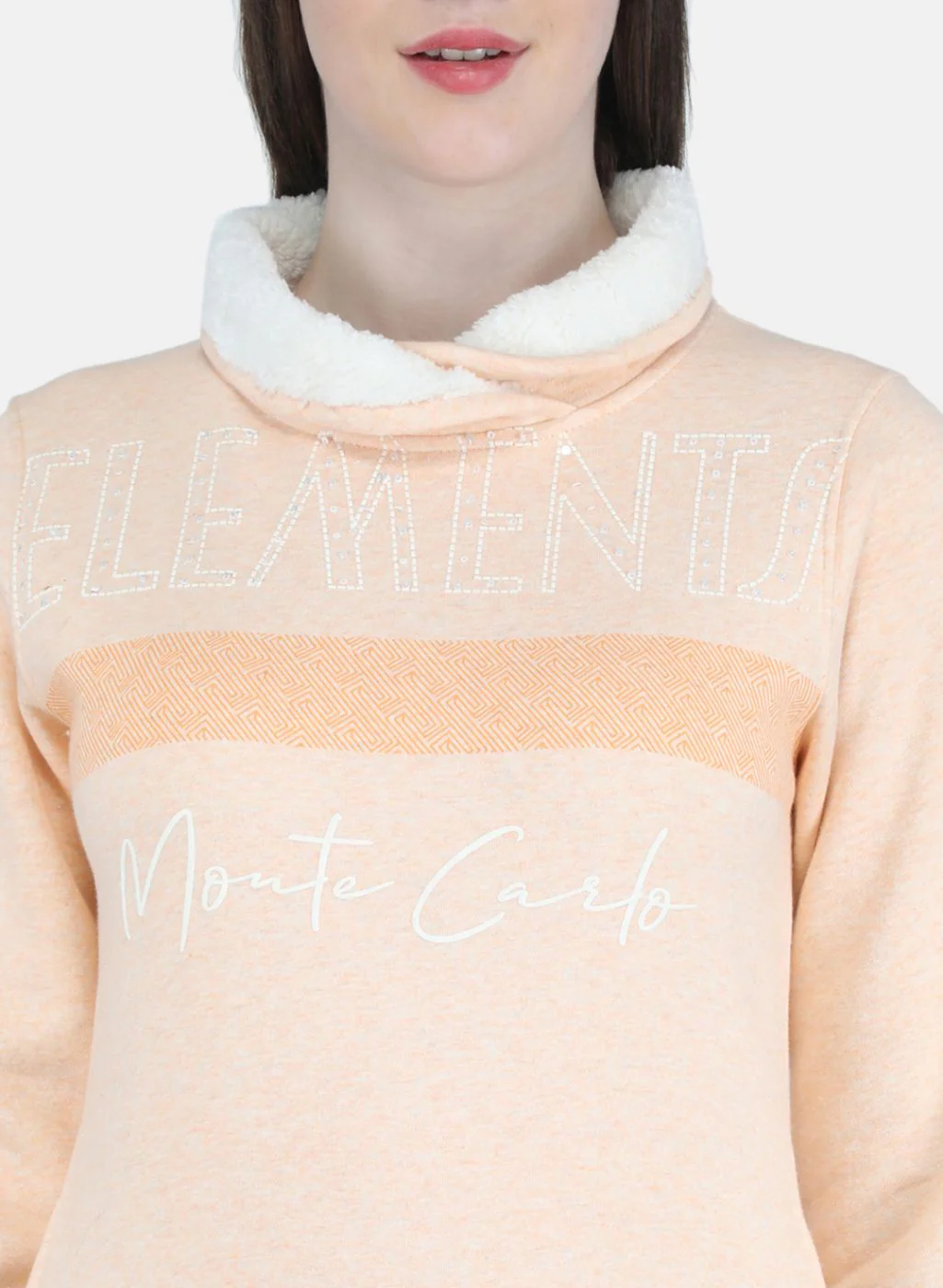 Women Peach Printed Sweatshirt - Image 5