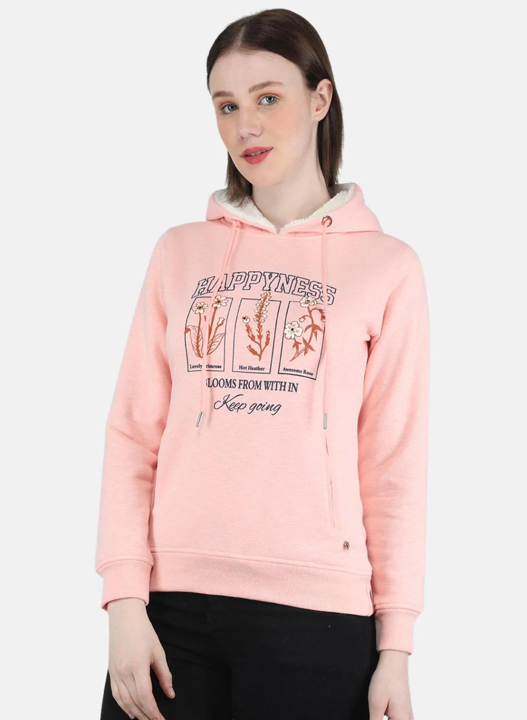 Women Peach Printed Sweatshirt - Image 2