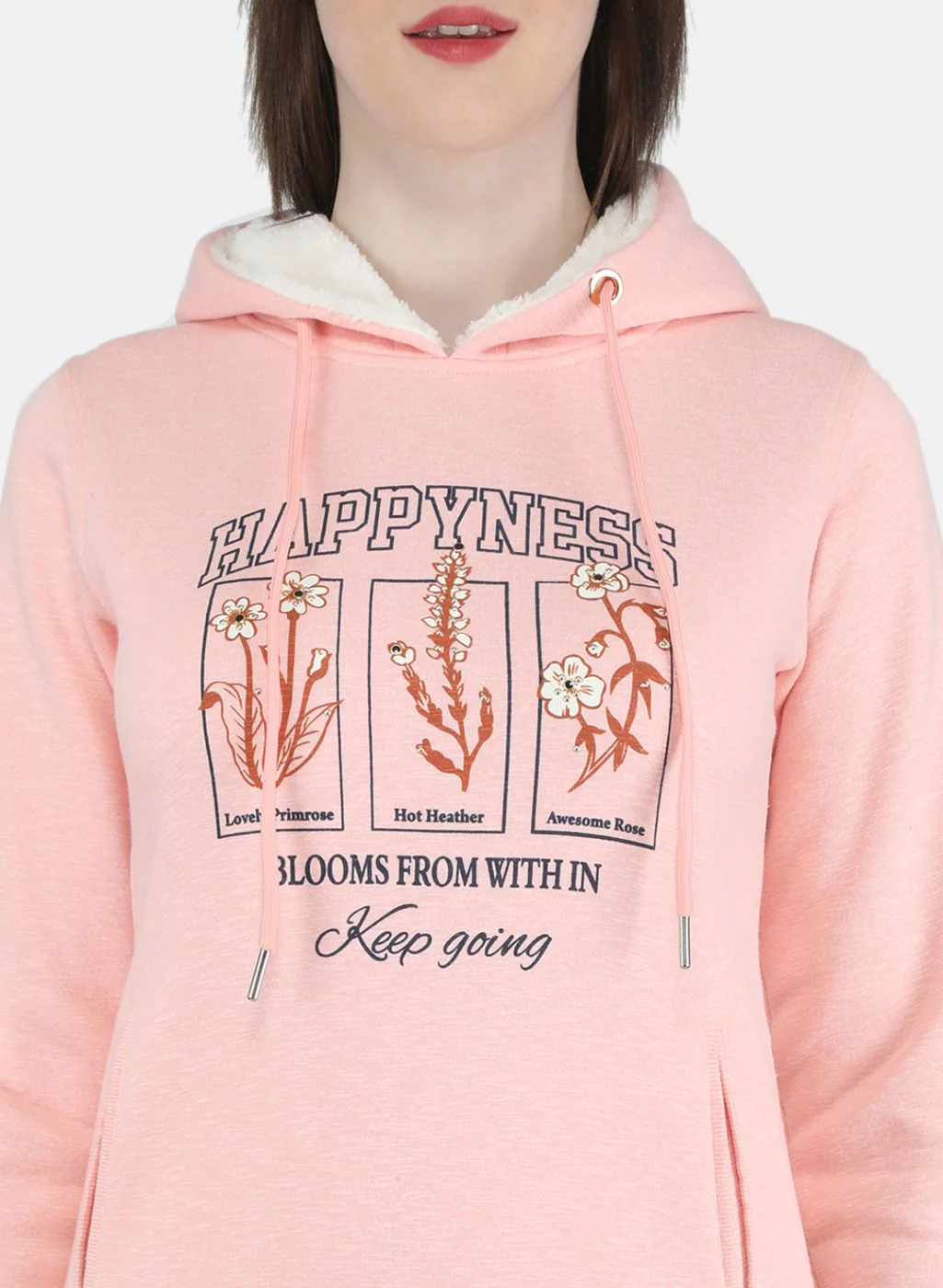 Women Peach Printed Sweatshirt - Image 5
