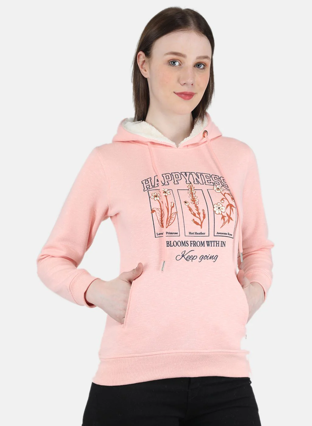 Women Peach Printed Sweatshirt - Image 6