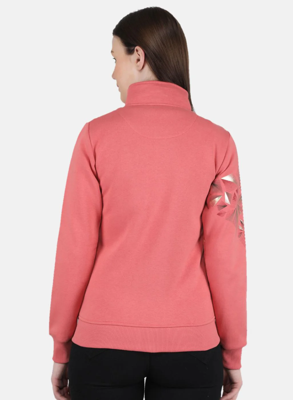 Women Peach Printed Sweatshirt - Image 3