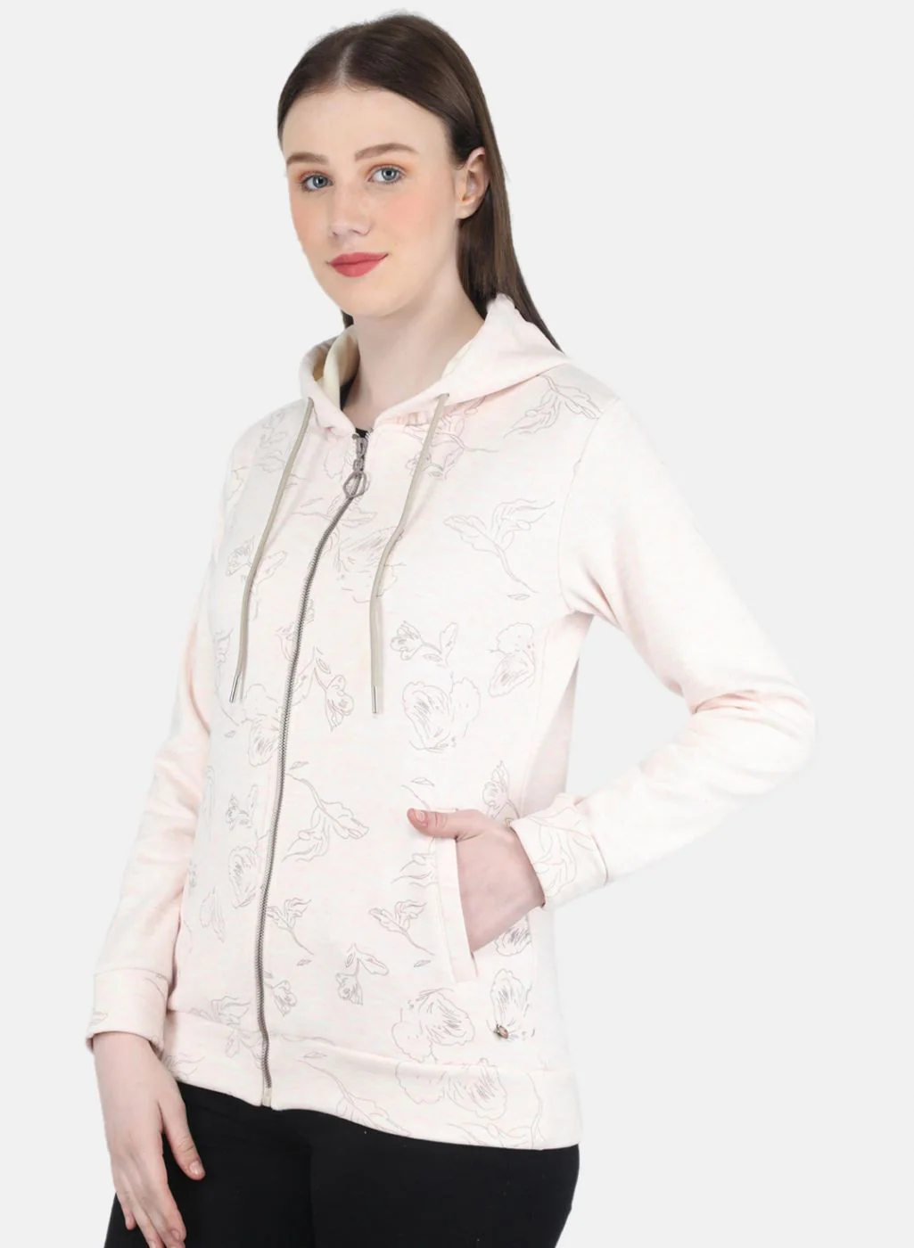 Women Peach Printed Sweatshirt - Image 2