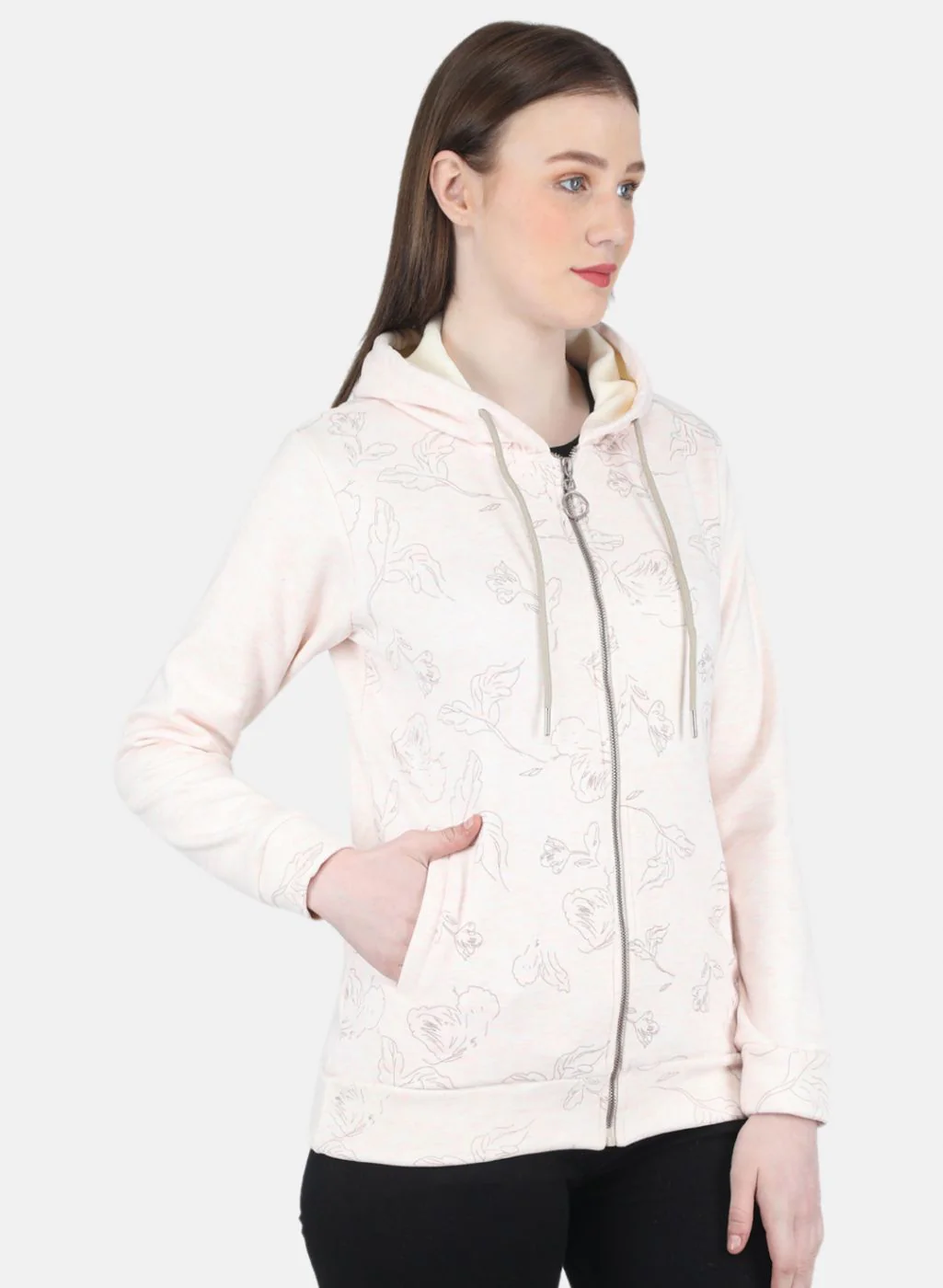 Women Peach Printed Sweatshirt - Image 6