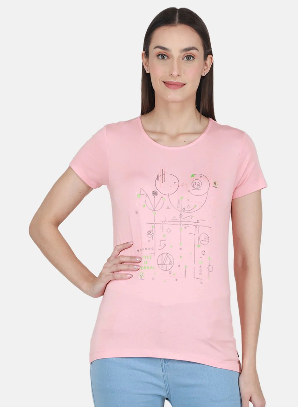 Women Peach Printed Top