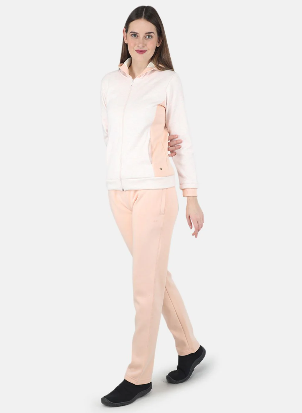 Women Peach Printed Tracksuit - Image 2