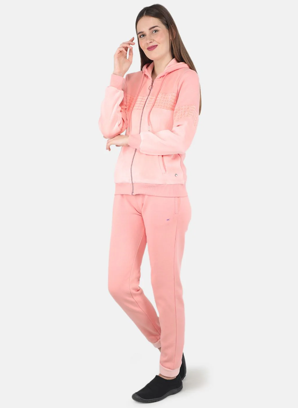 Women Peach Printed Tracksuit - Image 2