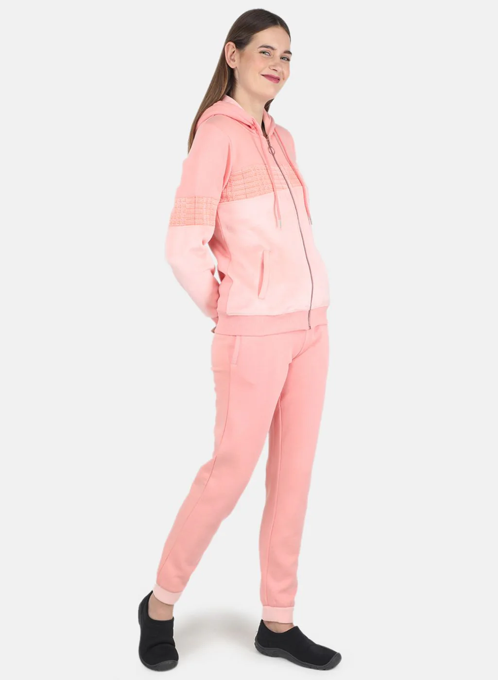 Women Peach Printed Tracksuit - Image 7