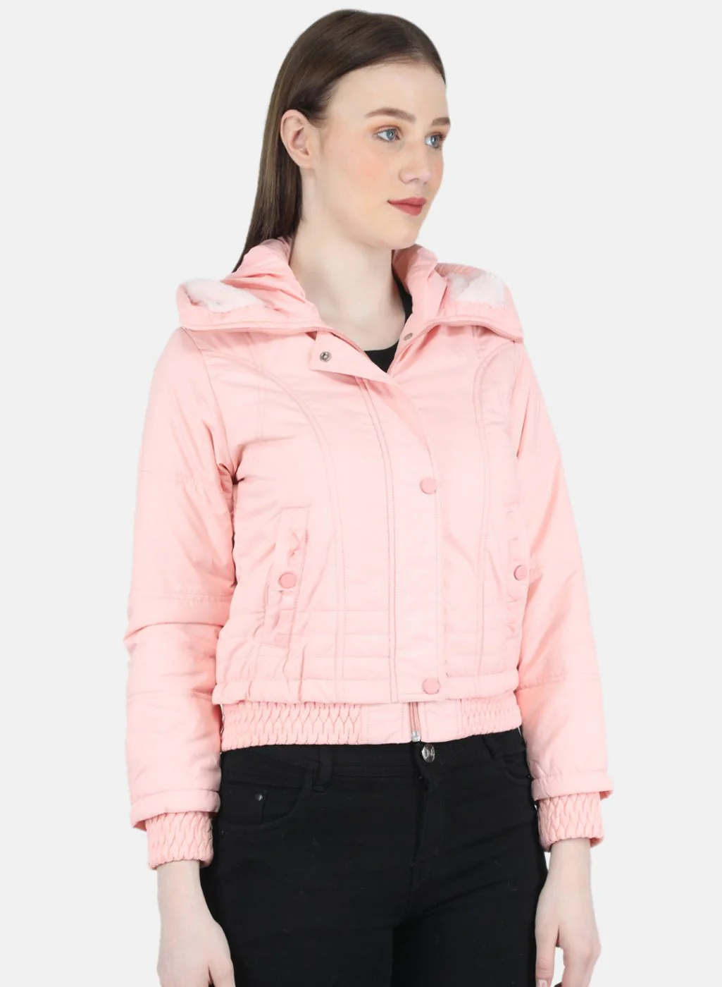 Women Peach Solid Jacket - Image 6
